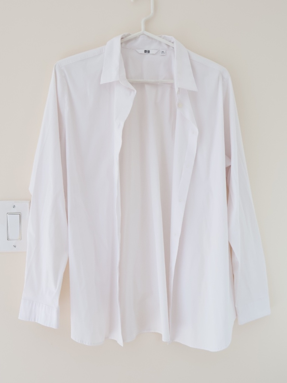 Uniqlo White Button Up Long Sleeve Shirt Workwear Office Classic Preppy XXL - Picture 2 of 7